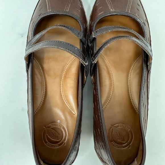 Nurture Womens Sz 6.5M Canyon Brown Leather Mary Jane Slip On Driving Flats Q6 - Picture 4 of 7
